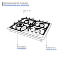 thumbnail image 2 of Parrilla gas empotrable con 4 quemadores de 60 cm acero inoxidable con encendido electronico SUPRA EXQUISIT, 2 of 7