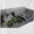 thumbnail image 6 of Waterfall Soft Flannel Fleece Throw Blanket, Majestic River Blocked Massive Rocks Moss on Them Photo, Cozy Plush for Indoor and Outdoor Use, 70" x 90", Green Black and White, by Ambesonne, 6 of 6