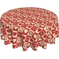 thumbnail image 2 of Valentines Day Heart Red Round Tablecloth 60 Inch Washable Reusable Table Cover Wrinkle Stain-Resistant for Kitchen Dinning Party Holiday Picnic, 2 of 6