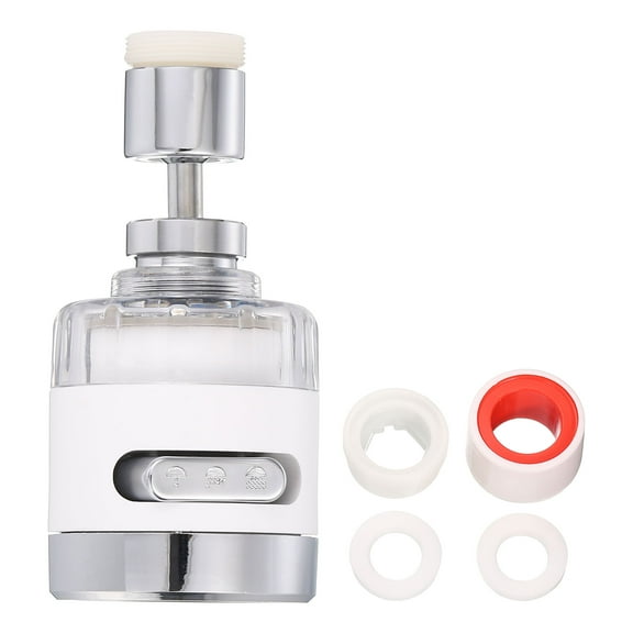 Uxcell 360 Rotatable Faucet Sprayer M22 Thread Anti-Splash Aerator for Kitchen Bathroom, Silver Tone