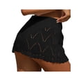 thumbnail image 3 of Lnzyyephy Women Crochet Cover Up Skirt Summer Drawstring High Waist Beach Coverups Knitted Mini Skirt, 3 of 4