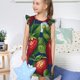 thumbnail image 4 of Balery Strawberry2 Camisón de princesa para niñas, pijama de algodón con mangas abullonadas, suave y bonito.-Medium, 4 of 6