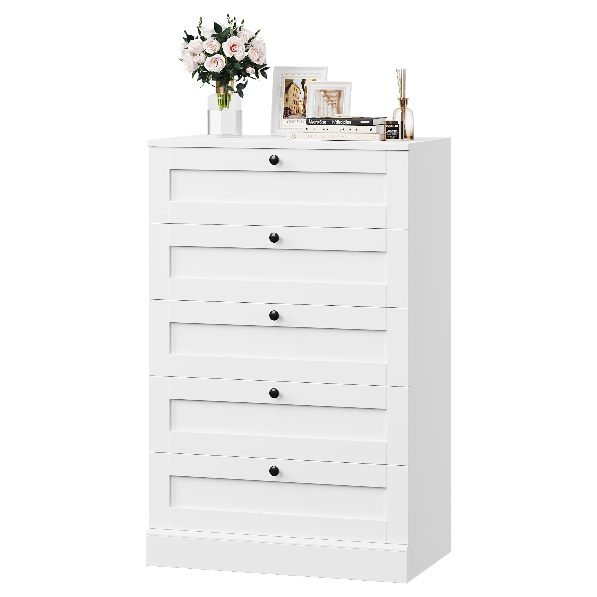 Homfa 5 Drawer Dresser, Tall White Dresser for Kenya | Ubuy