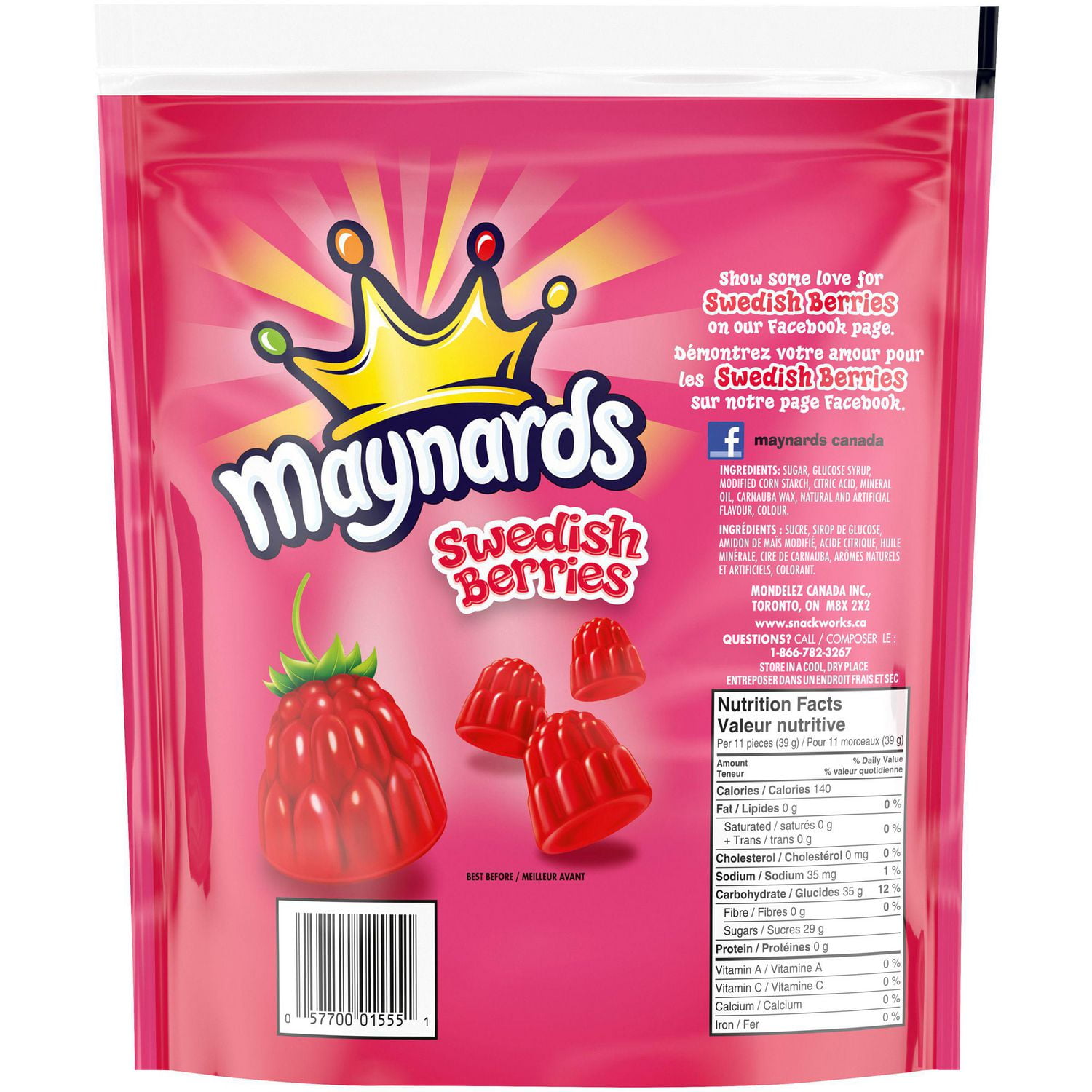Maynards Swedish Berries Gummy Candy, 816 g