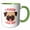 Green/White, variant on 3drose, Cute Pug Saying I Puggin Love You, 15oz Two-tone Blue Mug