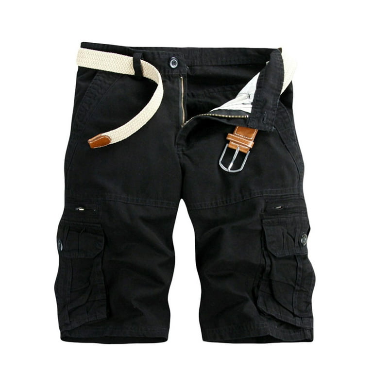 Hvyesh Mens Twill Cargo Shorts Big and Tall Regular Fit Multi Pockets Cargo Short Pants Lightweight Outdoor Combat Shorts Casual Hiking Work Pants