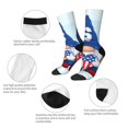 thumbnail image 3 of Gukieu Cute Gnomes in USA Print Contrast Color Mid-calf Socks, Sweat-wicking Athletic Socks, Unisex Clothing Accessories, 3 of 6