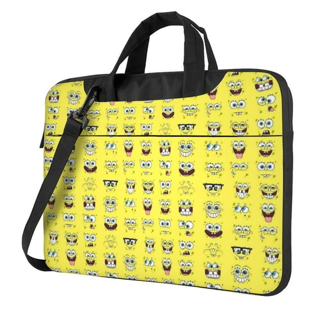 Zufioo SpongeBob SquarePants for Laptop Bag, Zippered Computer Shoulder Bag Messenger Bag Briefcase, Suitable for School, Work, Travel