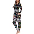 thumbnail image 2 of Renewold Women's Aztec Ethnic Pajama Set of 2 Softness Home Athletic Clothing Sleepwear and Pants Christmas Lihgts Snowflake Long Sleeve Shirts Size M, 2 of 4