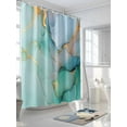 thumbnail image 3 of Shower Curtain Marble Texture Shower Curtains for Bathroom, Waterproof Polyester Shower Curtain Set with Hooks, Extra Long 72" x 78" Aqua Cyan Marble Crack, 3 of 6