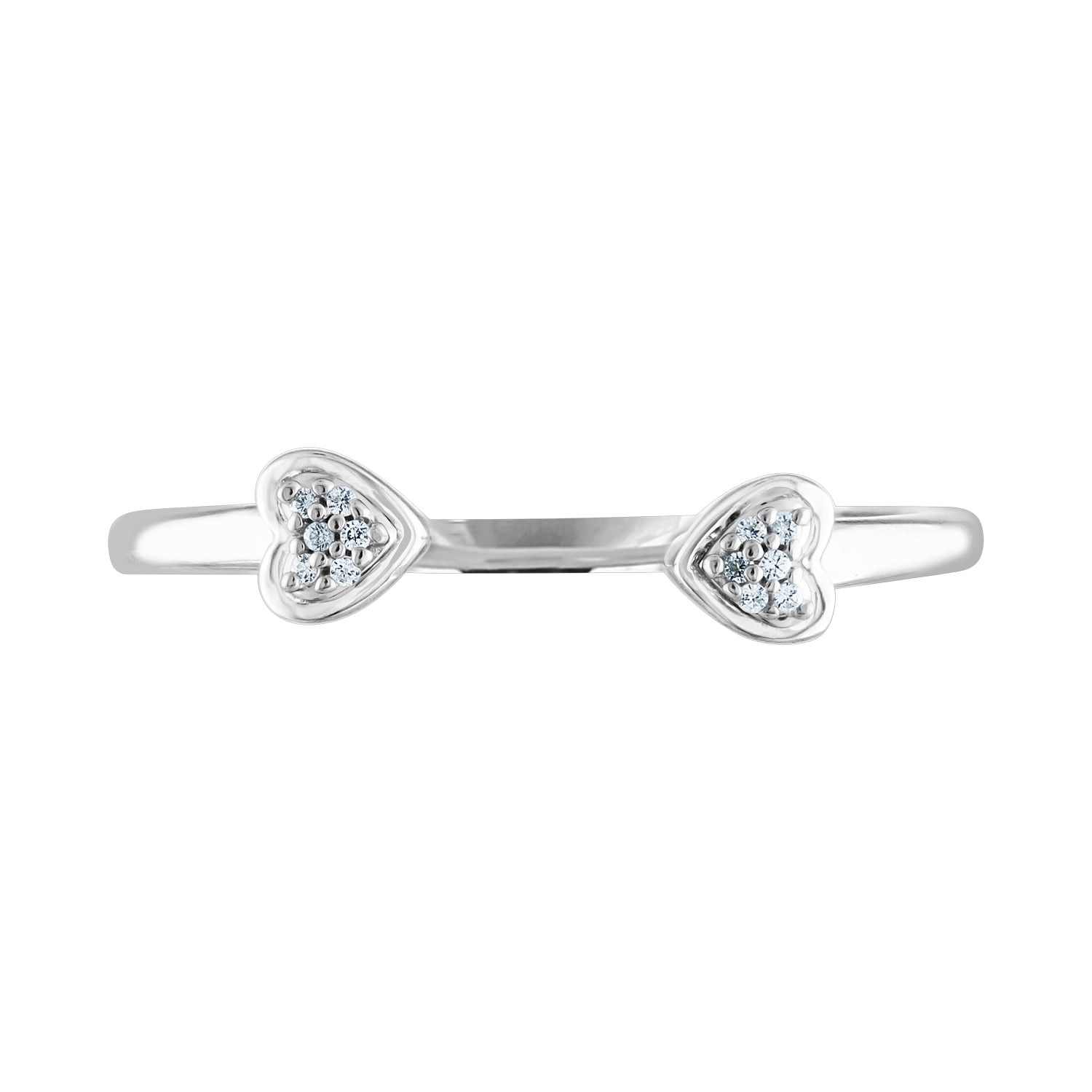 Brilliance Fine Jewelry Sterling Silver Diamond Accent Stackable Heart Ring