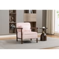 thumbnail image 4 of Leumius Storage Chair, Mid Century Modern Accent Chair with Solid Wood Frame, Upholstered Living Room Chairs with Waist Cushion, Reading Armchair for Bedroom Sunroom Light Pink, 4 of 9