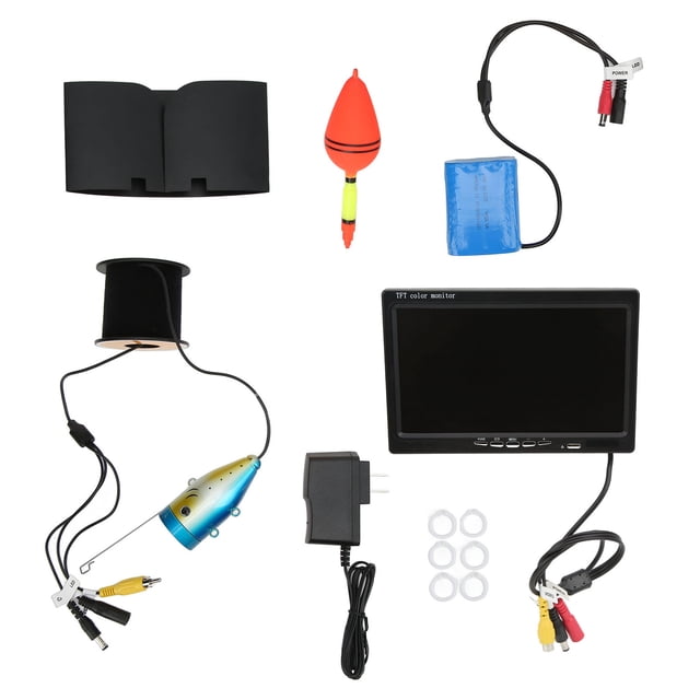 Cámara de pesca submarina 7 pulgadas HD colorida IP68 vídeo impermeable buscador de peces para natación buceo enchufe estadounidense 100V-240V