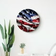 thumbnail image 4 of 12 Inch Wall Clock Battery Operated Silent Clock Decorative for Office, Kitchen, Outdoor, Living Room，Closeup of Ruffled American Flag Art, 4 of 4