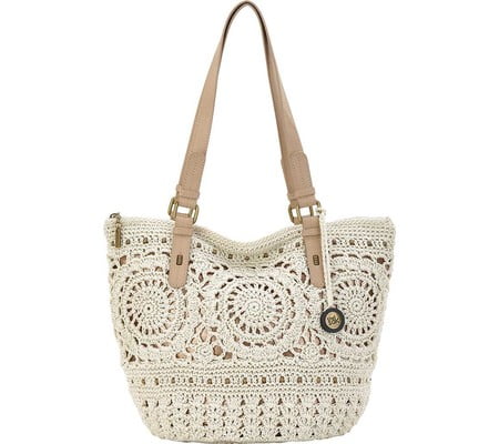 the sak crochet double handle shopper
