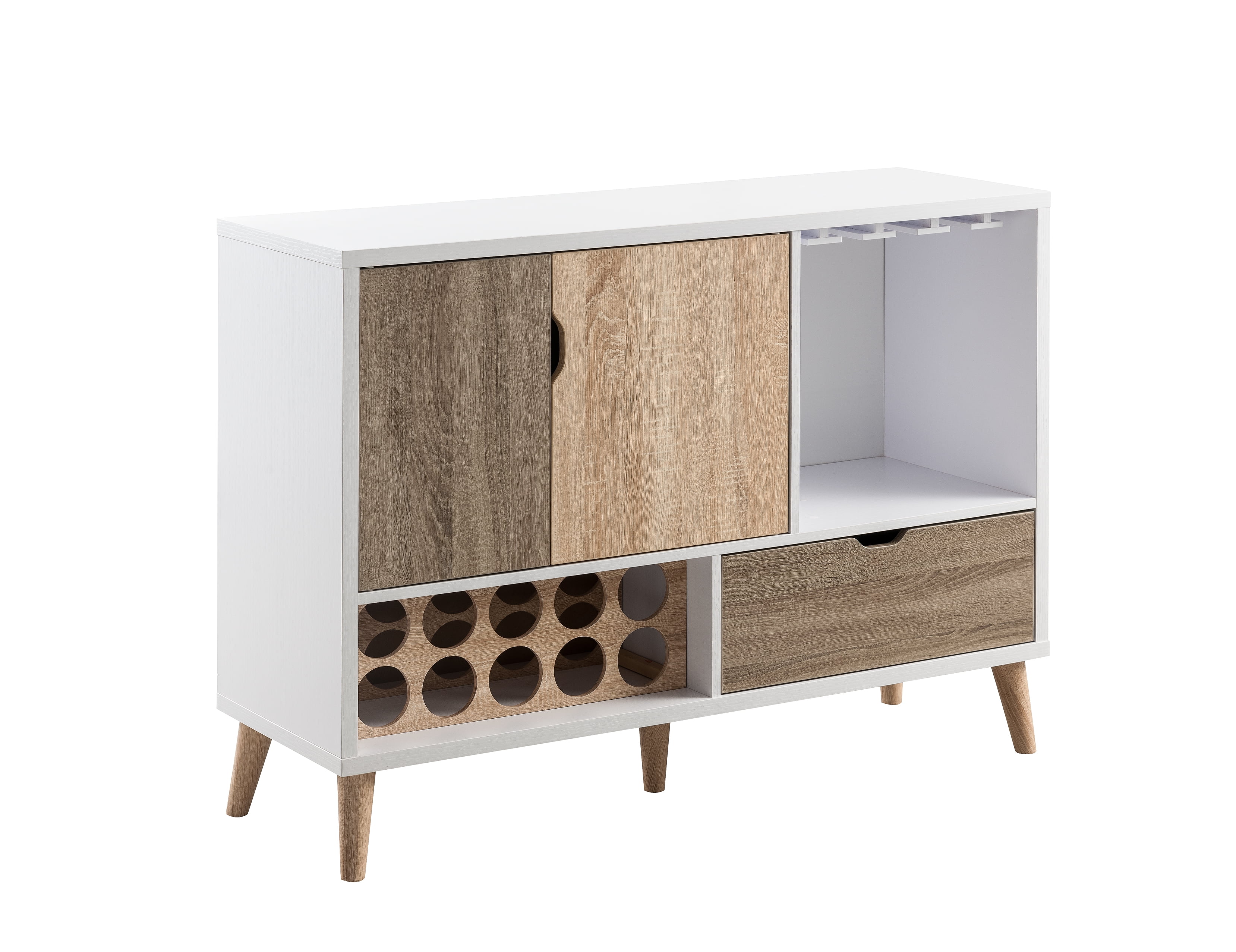 Furniture of America Marcy Mid-Century Multi-Storage Dining Server, White