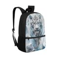 thumbnail image 2 of Uourmeti White Tiger Pattern Large Capacity Backpack for Travel School, Personalized Durable Fabric School Backpack Multiple Pockets Student Bookbag, 2 of 6