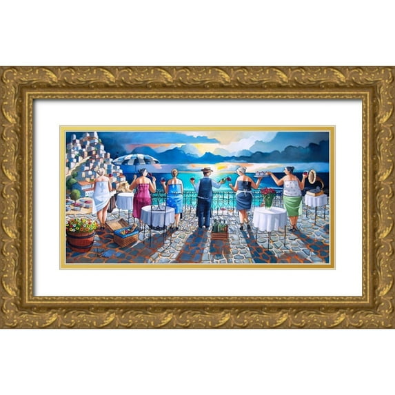 West, Ronald 24x14 Gold Ornate Wood Framed with Double Matting Museum Art Print Titled - After the Shift