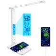 thumbnail image 1 of Lampara de escritorio snsok TX26C LED cargador inalambrico 10W reloj alarma termometro puerto USB, 1 of 5