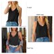 thumbnail image 3 of Mujer Satén de seda Tank Top Cuello en V Casual Color puro Satén de seda Camisola básica Camisa sin mangas, 3 of 7