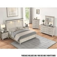 thumbnail image 3 of Roundhill Furniture Walcott 3-Piece Bedroom Set with Touch LED Lighting, Weathered Dusty-taupe Finish, King, 3 of 14