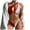 C847/Watermelon Red, variant on XIYON Bikini Sets For Women Solid Color V Neck Knot Front Push Up High Leg Thong Two Piece Swimsuit Bathing Suit 2026