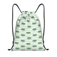 thumbnail image 1 of Xecao Cute Crocodile Pattern Sports Drawstring Backpack - String Swim Gym Bag with Wet Proof Pocket for Women&Men-Small, 1 of 4