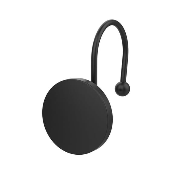 Better Homes & Gardens Black Decorative Button Shower Hooks, Rustproof Metal, 12 Count