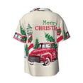thumbnail image 2 of Xecao offers the Merry Christmas 1 for Men's Casual Short-sleeved Shirt, a button-up collared shirt with a pocket, perfect for beach vacations and yacht travel in the XX-Large size., 2 of 7