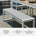 thumbnail image 5 of DuroGreen Park City 60" Dining Bench Made With All-Weather Tangent Sustainable Lumber, High End Outdoor Seating, No Maintenance Deck and Patio Furniture, Easy Assembly, US Made, White with Light Gray, 5 of 8