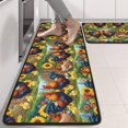 thumbnail image 2 of Kitchen Rugs Sets Of 2,Green Chicken Sunflower Pattern Anti Fatigue Kitchen Mat Rugs Non Slip Washable,Decorative Kitchen Floor Mats for Kitchen,Sink,Laundry,17"x47"+17"x47", 2 of 5