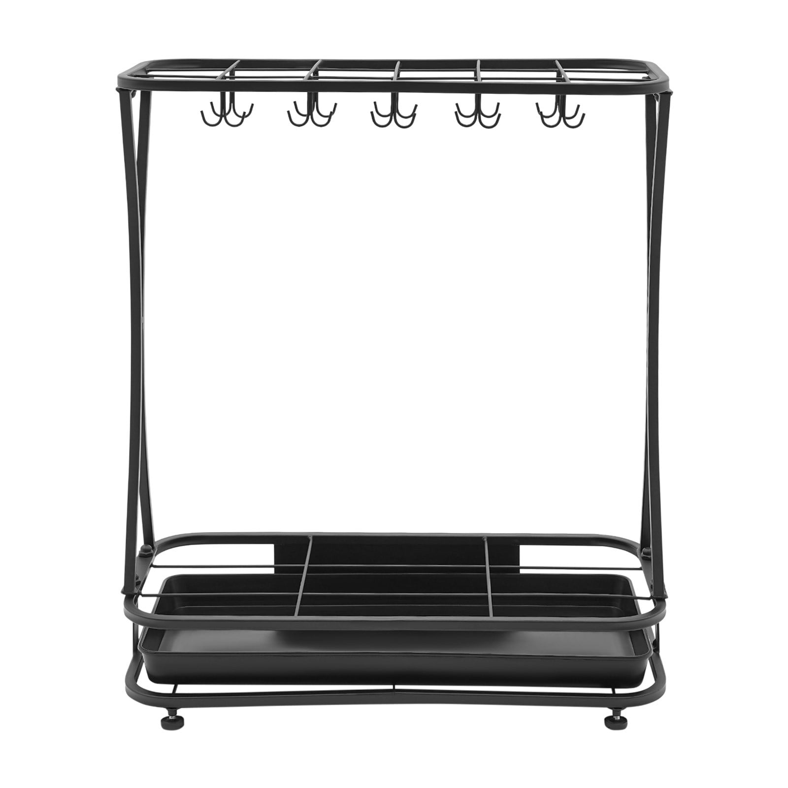 ToppiJoy Freestanding Umbrella Holder with Removable Drip Tray, Umbrella Stand Indoor, Umbrella Holder for Entryway Home Office, 18 Slots 20 Hooks Black
