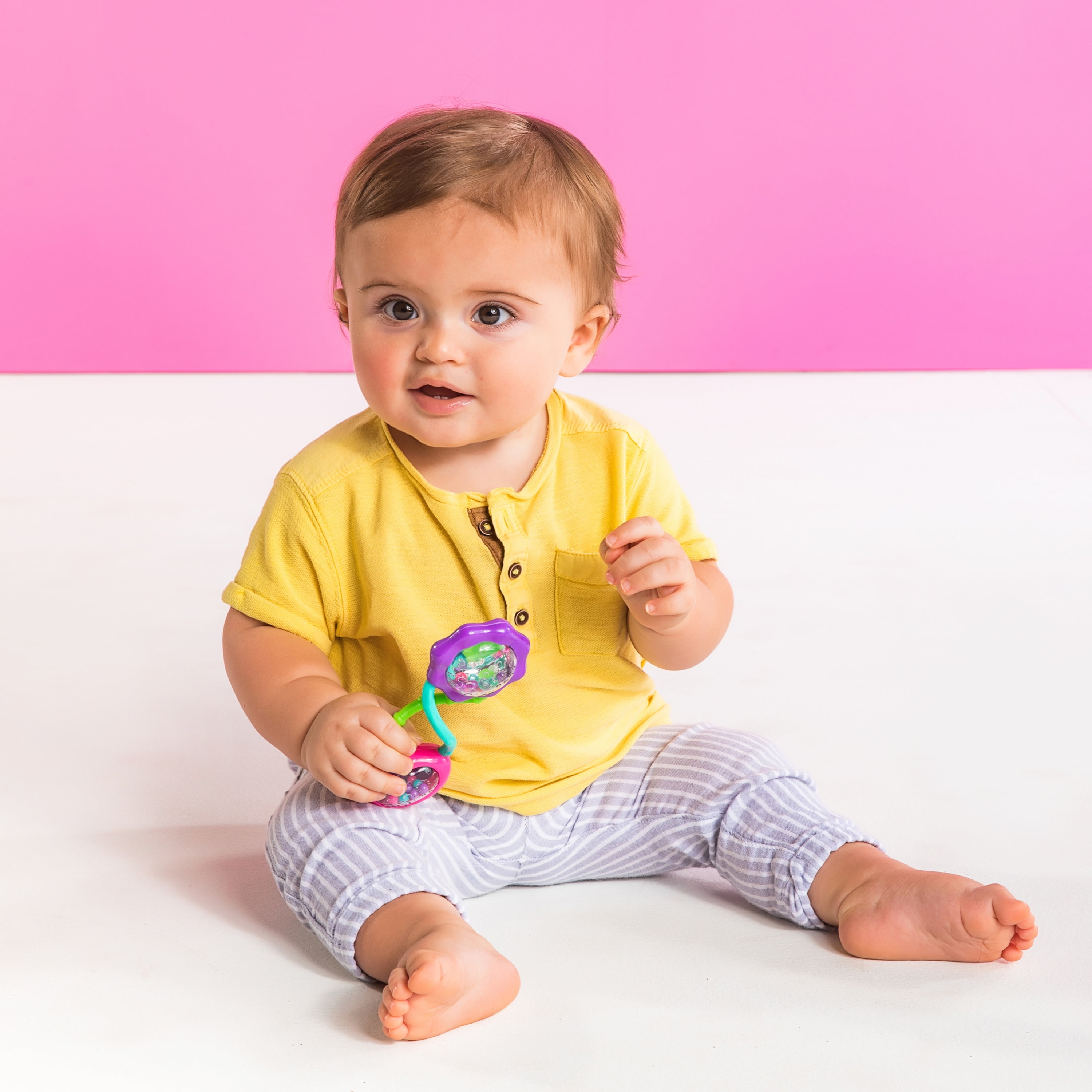 Bright Starts Rattle and Shake Barbell Toy, Ages 3 months +