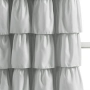Lush Decor Ruffle 84 x 50 Solid White 3 Rod Pocket Single Window Panel Curtain