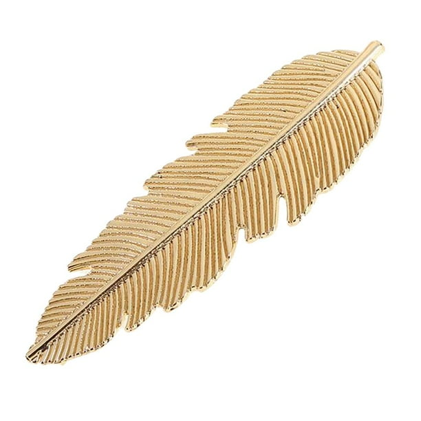 Pinza para el pelo con hoja texturizada de metal, accesorio para el pelo, dorado