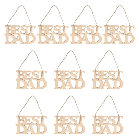 

TOYMYTOY 10pcs Father s Day Wooden Pendants Festival Wood Slice Decors Best Dad Pendants