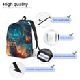 thumbnail image 4 of Naloa Celestial Stag Cosmic Glow Canvas Backpack for Men Women Rucksack Casual Travel Daypack College Tote Satchel Bookbag for Teens-Medium, 4 of 7