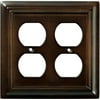 Brainerd 126380 Wood Architectural Double Duplex Wall Plate, Espresso - 1 Pack