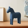 thumbnail image 3 of Creative Trojan Statue Art Crafts Wood Horse Ornament Home Decor Animal Figurine for Desktop Decorative Living Room Christmas Birthday Blue, 3 of 8