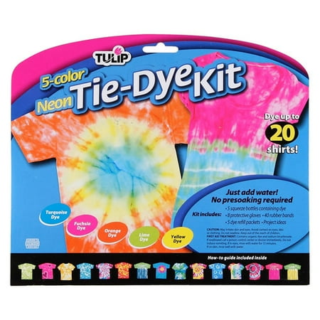 Tulip One-Step Tie Dye Kit, Neon, 5pk