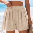thumbnail image 7 of Fengqque Womens Knitted Shorts Elastic Waist Shorts High Waisted Wide Leg Beach Shorts with Pockets Beige XXL(XXL), 7 of 7