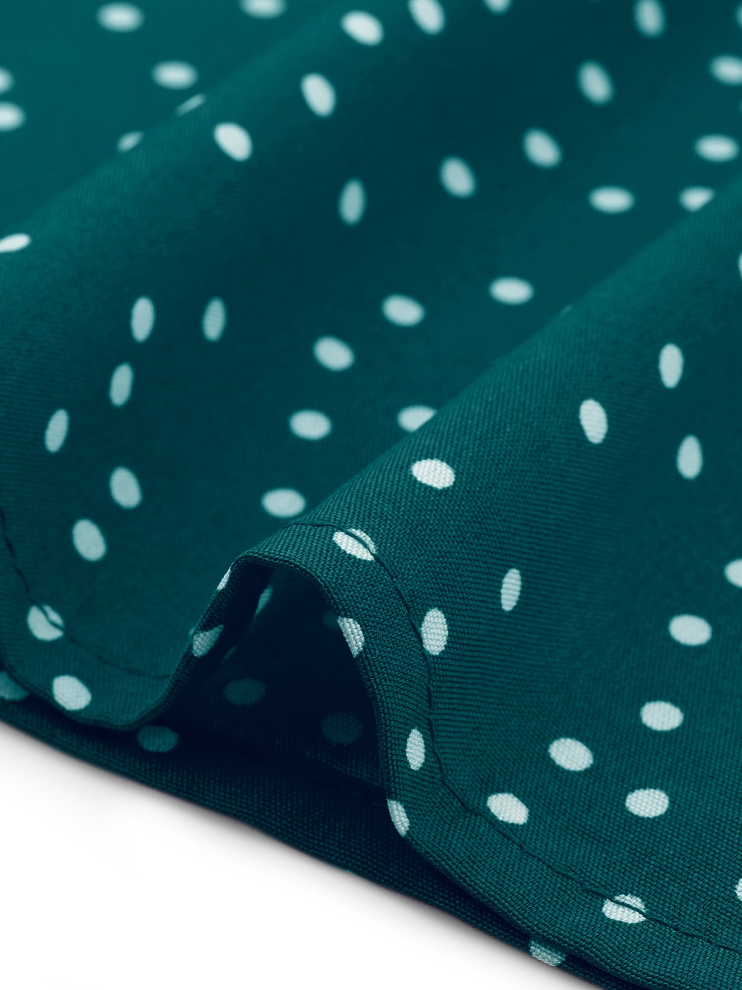 DARING DIVA Women's Contrast Peter Pan Collar Polka Dots Tops S Blue Green White