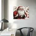 thumbnail image 3 of ONETECH  Framed Wall Art Merry Christmas Wall Decor Funny Santa Claus and Elk Canvas Prints for Living Room Bathroom Home, 3 of 4