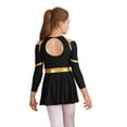 thumbnail image 2 of TiaoBug Kids Cheer Leader Costume Halloween Outfit Long Sleeve Cold Shoulder Cheerleading Dress Black 6, 2 of 7