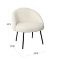 thumbnail image 4 of HomePop Sherpa Modern Wood and Fabric Accent Chair in Cream/Black Finish, 4 of 12