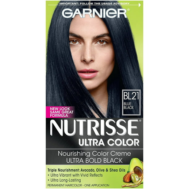 Garnier Nutrisse Ultra Hair Color Nourishing Creme, BL21 Blue Black -  