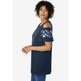 thumbnail image 3 of Woman Within Plus Size Short-Sleeve Cold-Shoulder Tee, 3 of 6