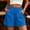 Blue, variant on Cotton Linen Shorts for Women Summer High Waist Shorts Wrap Hem Wide Leg Shorts with Pockets