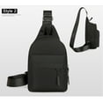 thumbnail image 5 of Phone Hand Strap Crossbody Backpack with Headphone Hole, 30x18x8cm Large Capacity Multipurpose Chest Bag for Hiking Travel, 5 of 5