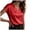 Red, variant on idosla Women Silk Satin Tops Cap Short Sleeve Blouse V Neck Shirts Business Casual Outfits S-2XL (Red, M)